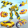 Flying Jet Robot Car Transform Games icône